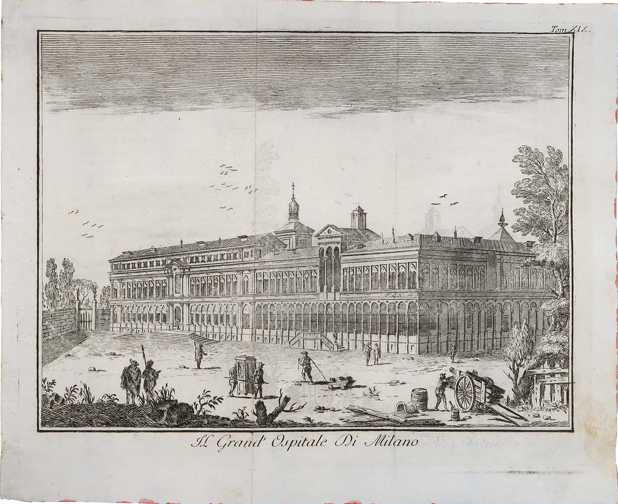 stampa antica ospedale milano albrizzi