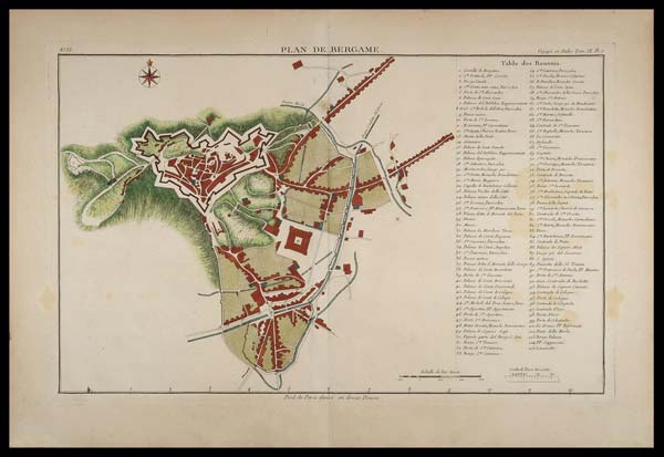 stampa antica plan bergamo de lalande