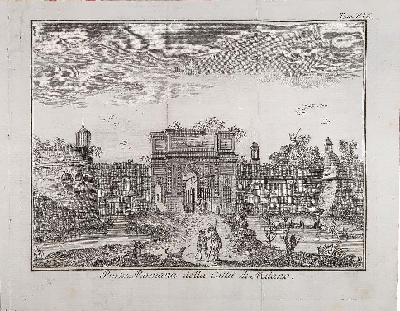 stampa antica porta romana milano albrizzi