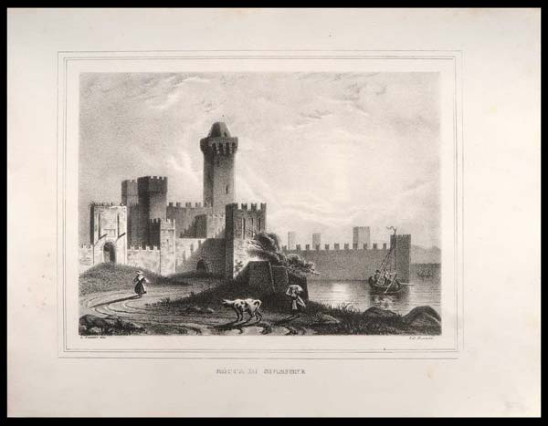 stampa antica rocca sirmione elena