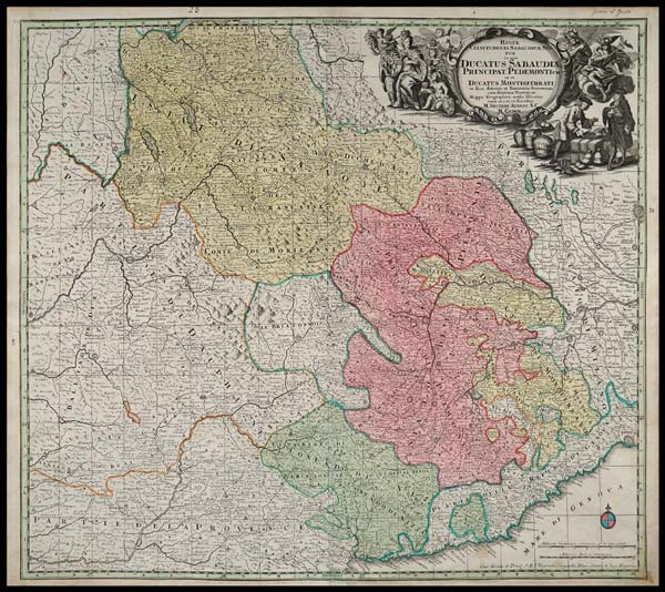 carta geografica antica ducatus sabaudiae seutter