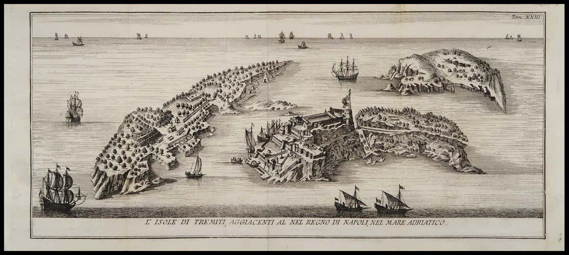 stampa antica isole tremiti albrizzi
