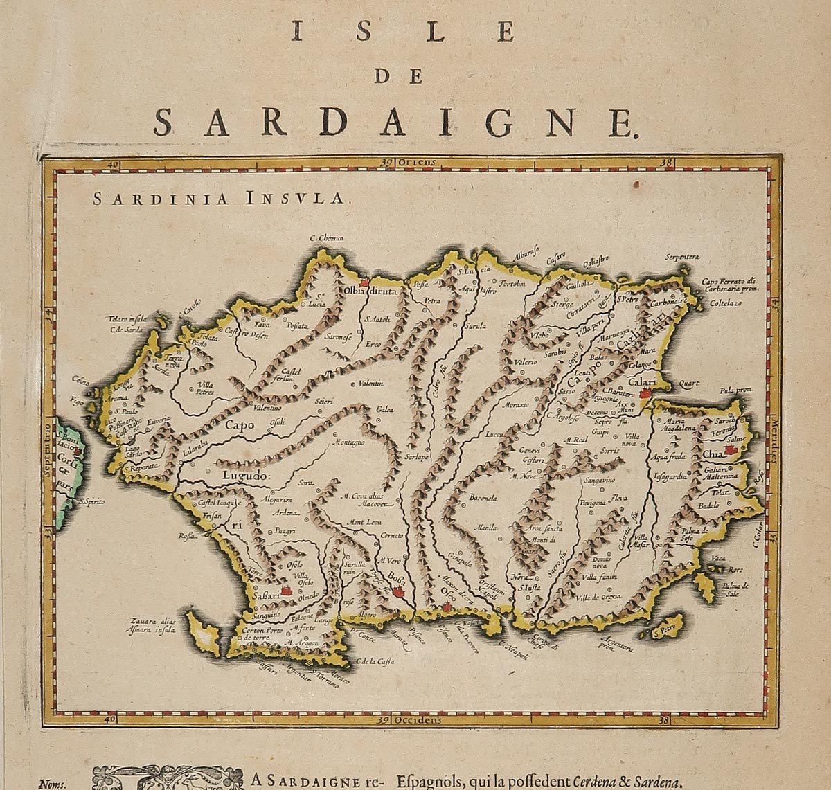 carta geografica isle sardaigne blaeu
