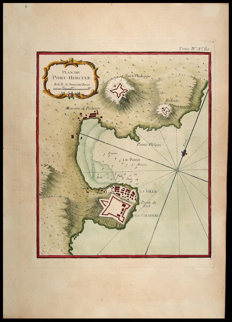 GRANDE stampa antica mappa CARTA NAUTICA PORTO DI MARINA DI