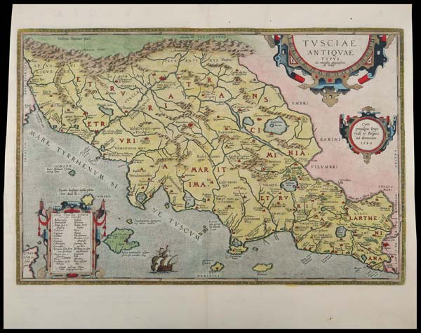 carta geografica tusciae antiquae ortelio