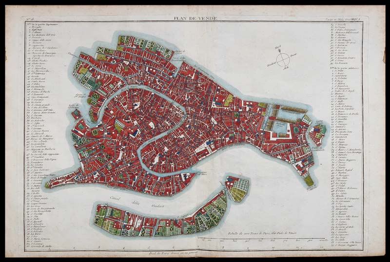 stampa antica plan de venise delalande