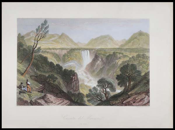 stampa antica cascata marmore terni