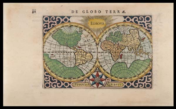 mappamondo antico globo terrae hondius