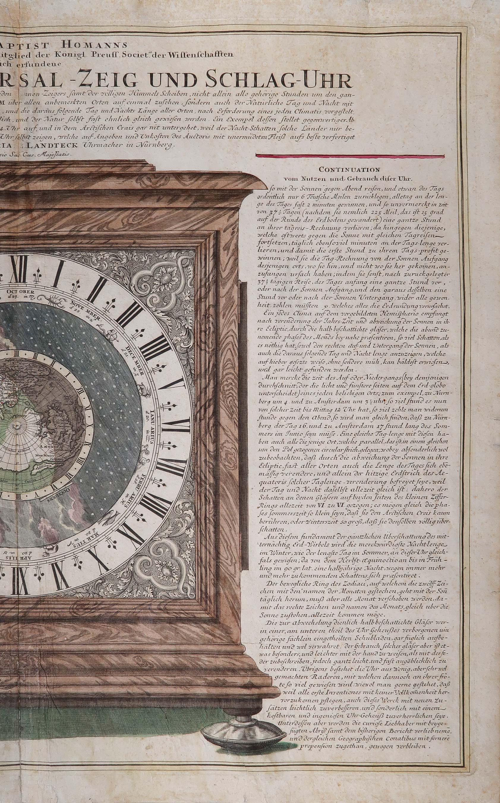 stampa antica orologio landeck homann