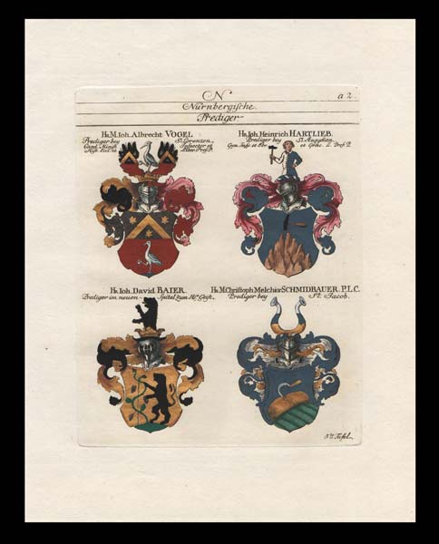 stampa antica araldica tedesca