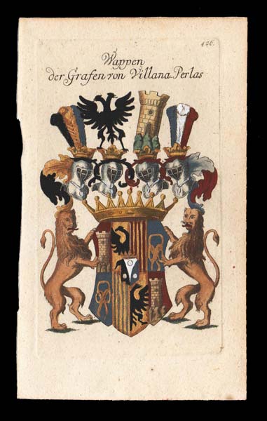 stampa antica araldica villana-perlas