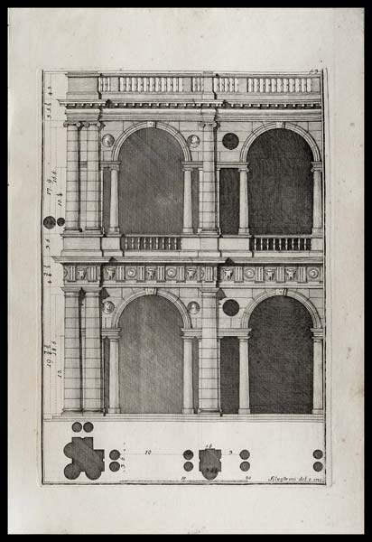 stampa antica alzato basilica palladiana