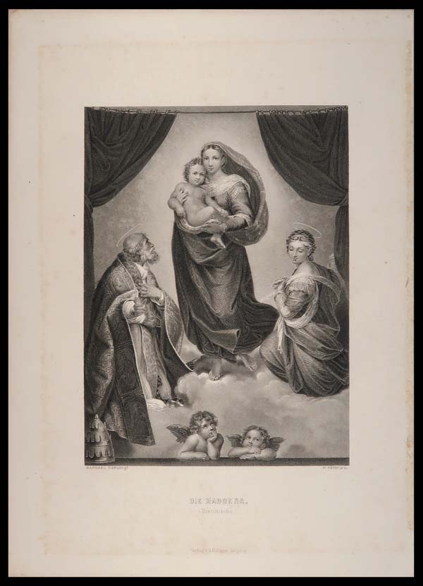 stampa antica madonna sistina french
