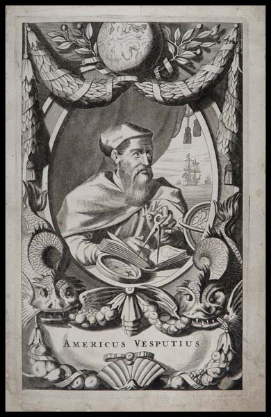 stampa antica ritratto vespucci