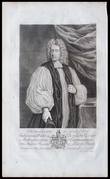stampa antica ritratto william wake
